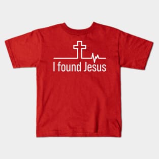 I Found Jesus Cross Heartbeat Kids T-Shirt